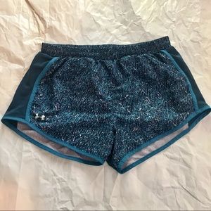 Under Armour HeatGear Blue Print Running Shorts XS